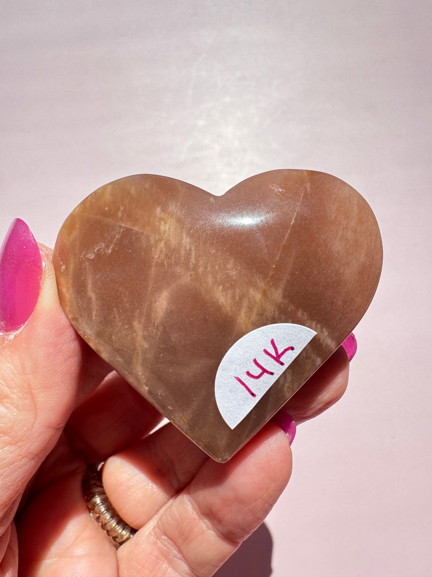 Sunstone Heart Carving - Item K