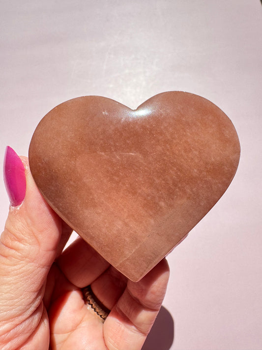Sunstone Heart Carving - Item O
