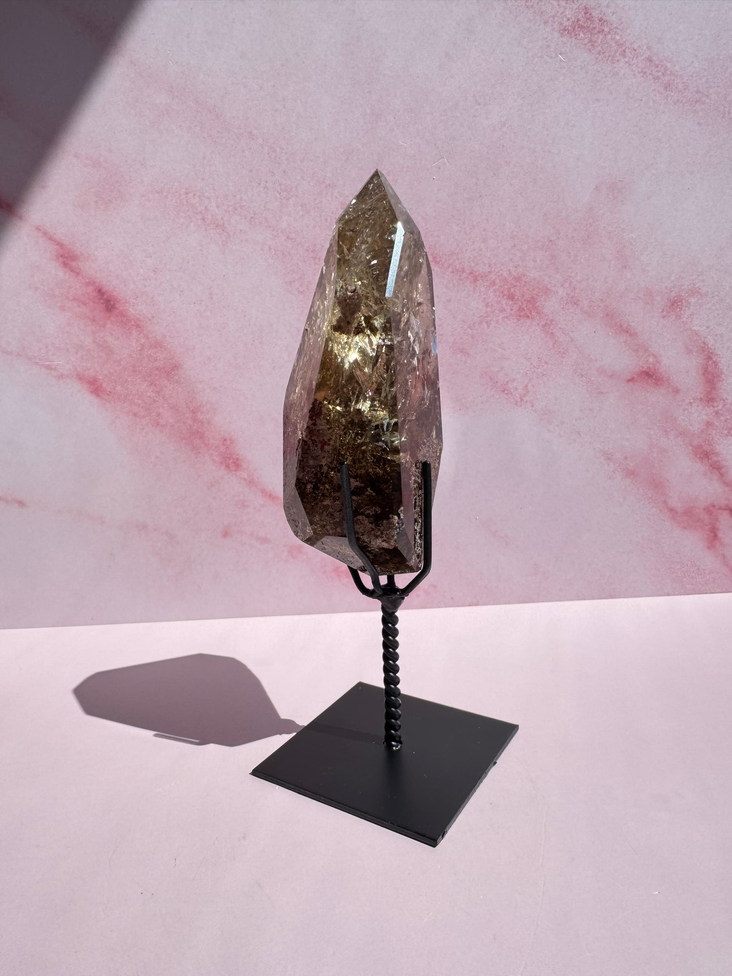 Citrine Quartz with Garden Inclusions with Stand