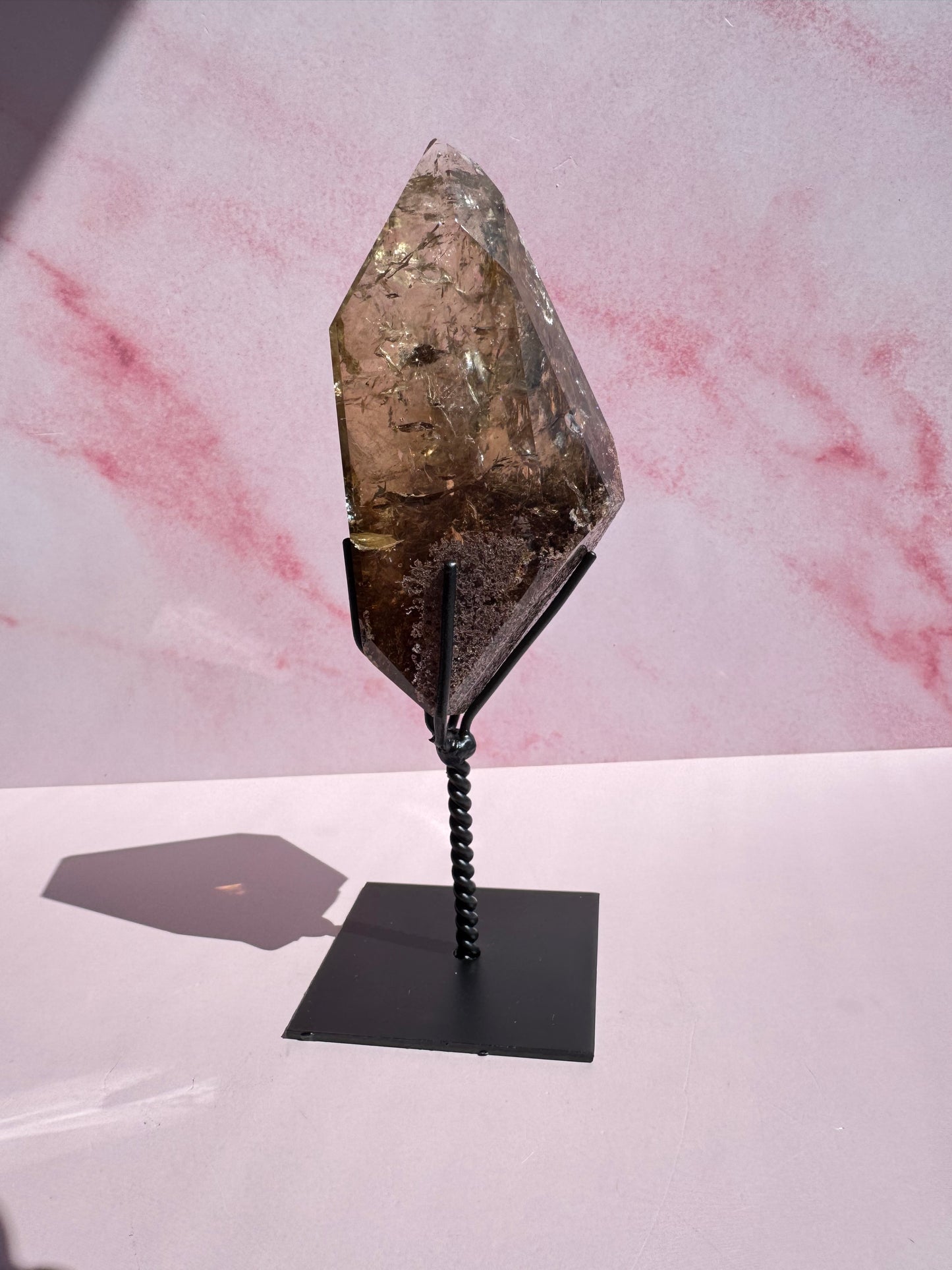Citrine Quartz with Garden Inclusions with Stand