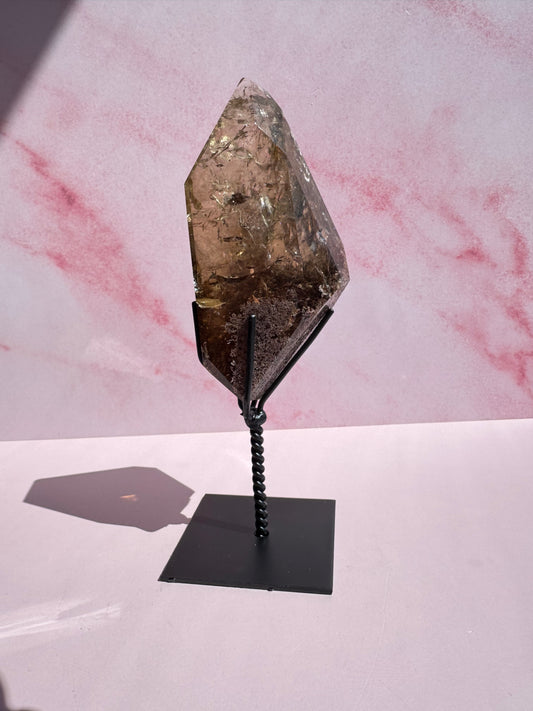 Citrine Quartz with Garden Inclusions with Stand