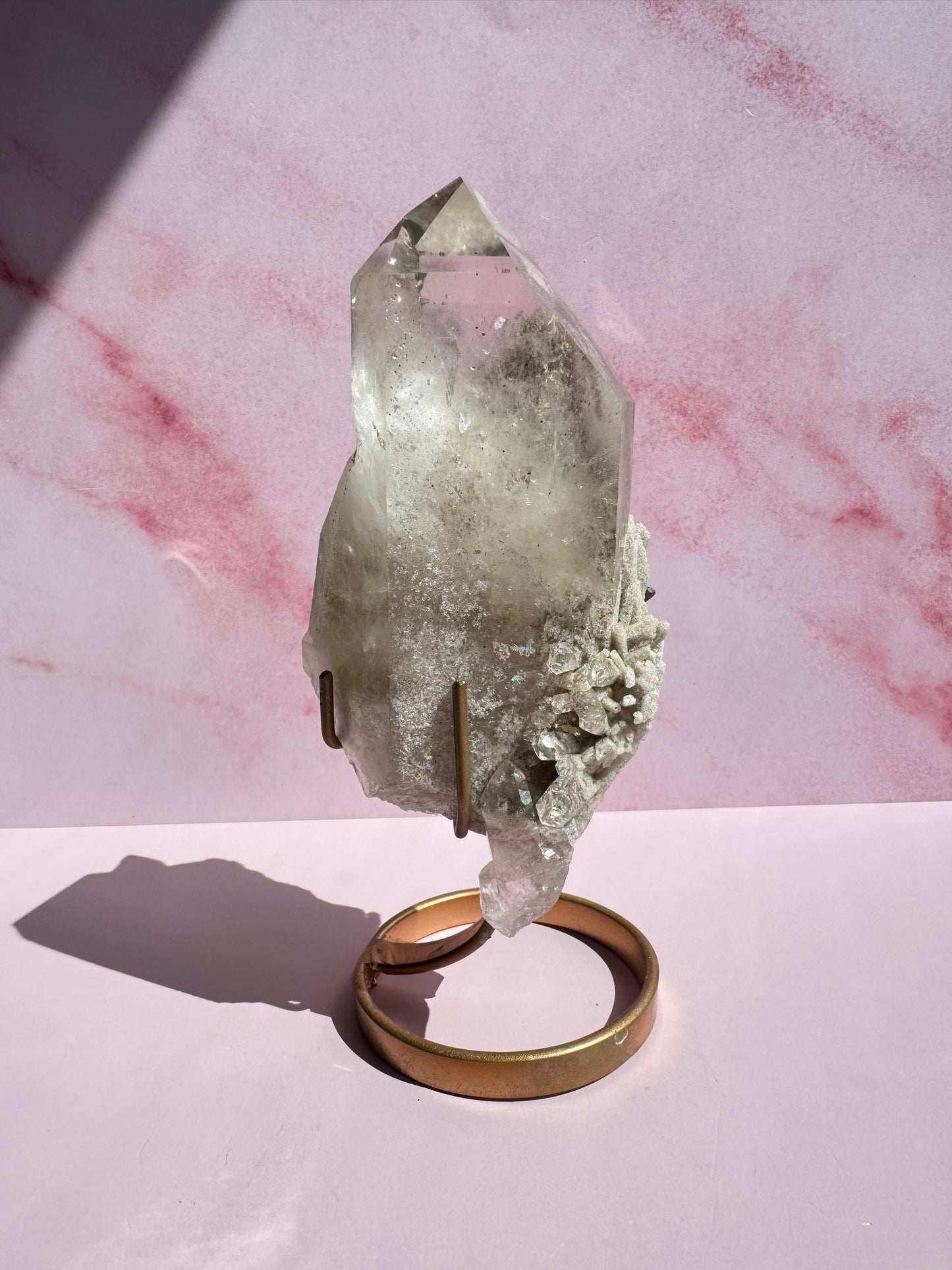 White Garden Quartz Freeform on Stand