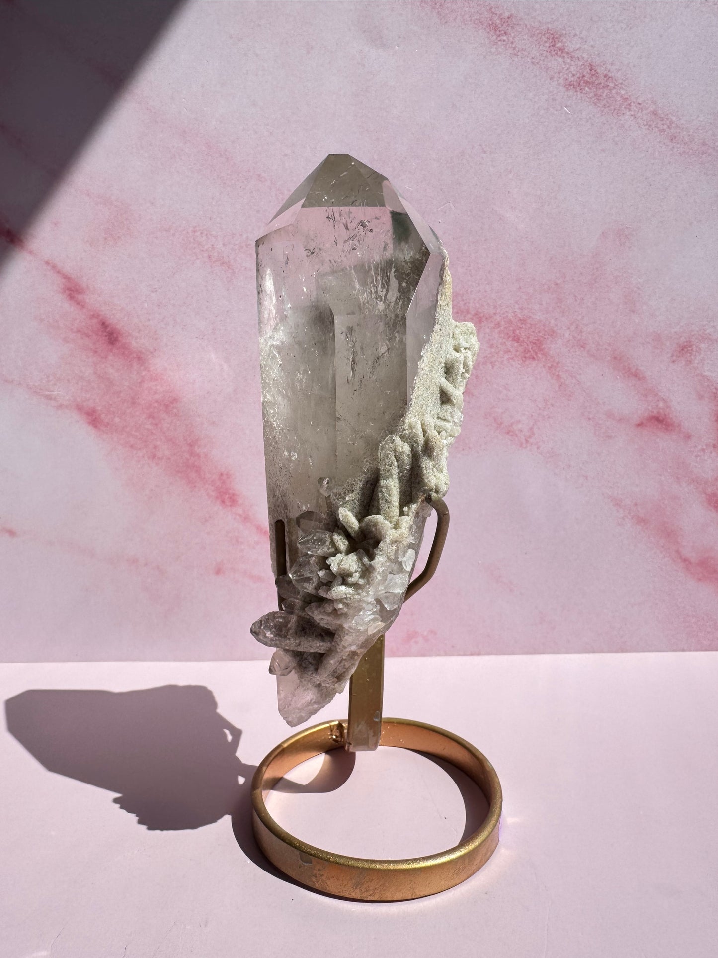 White Garden Quartz Freeform on Stand