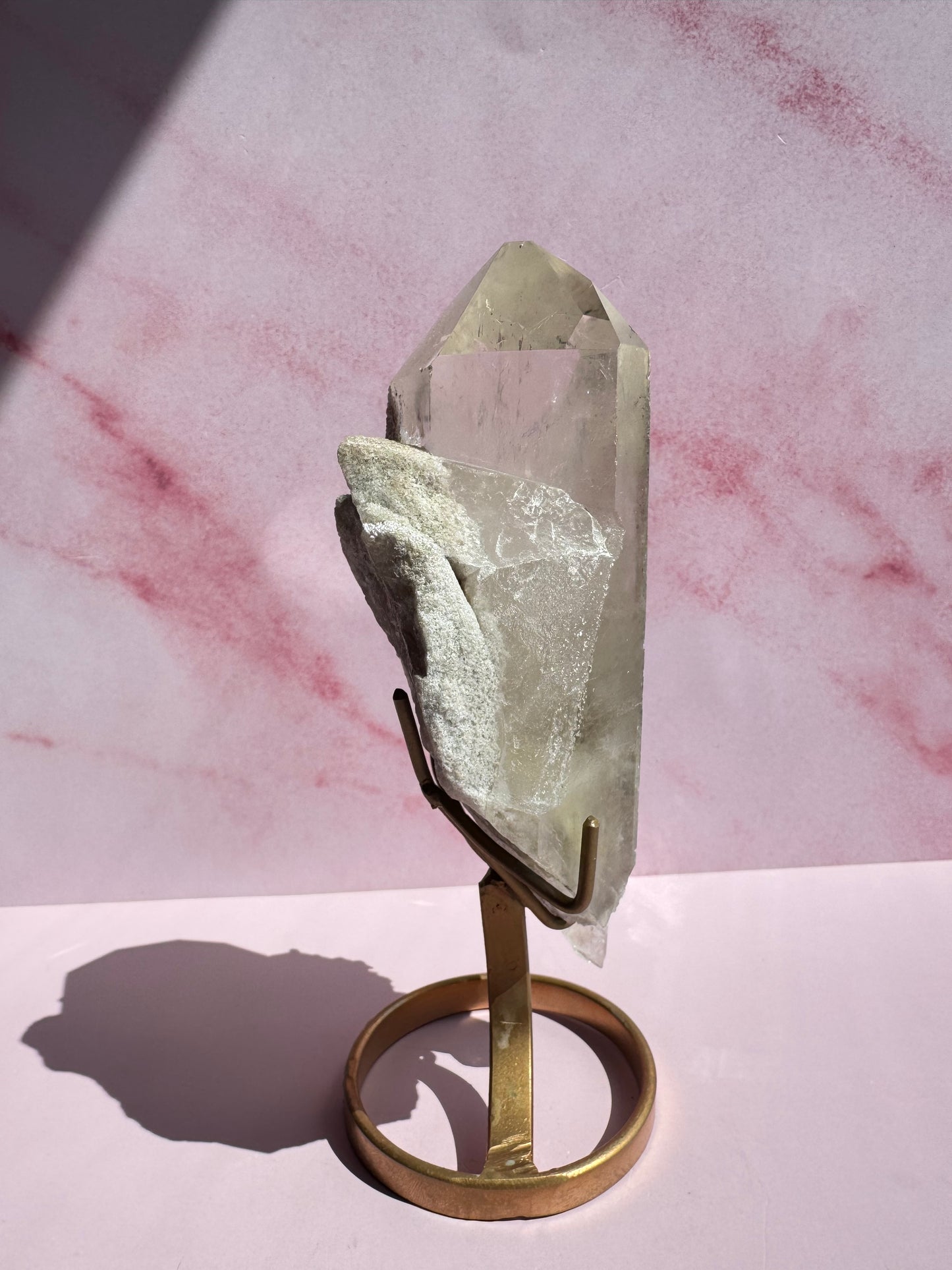 White Garden Quartz Freeform on Stand
