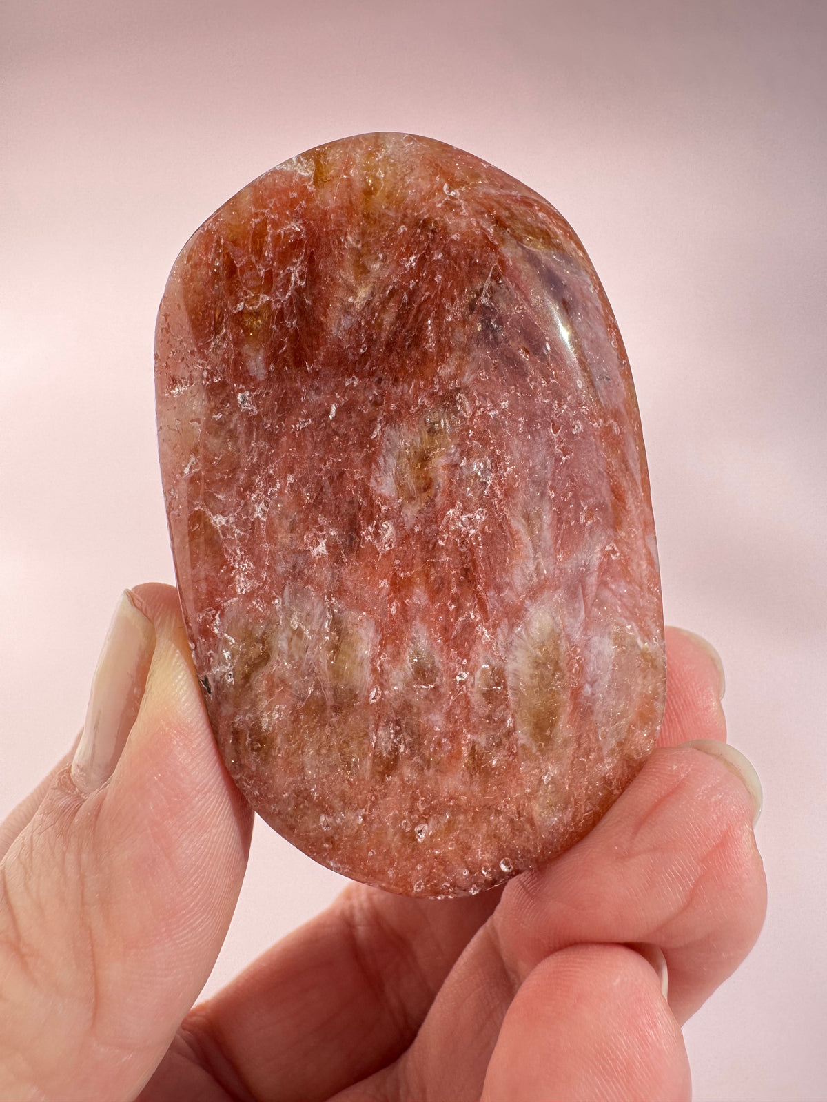 Honeycomb Citrine (Treated) Palm Stone - Item P