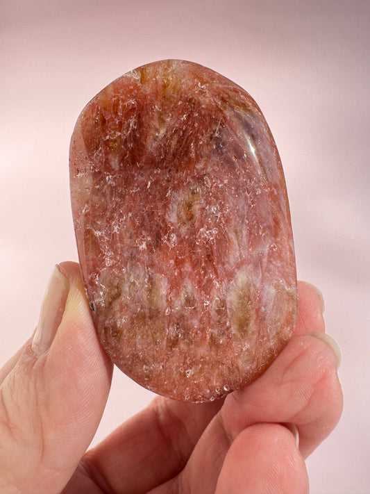 Honeycomb Citrine (Treated) Palm Stone - Item P