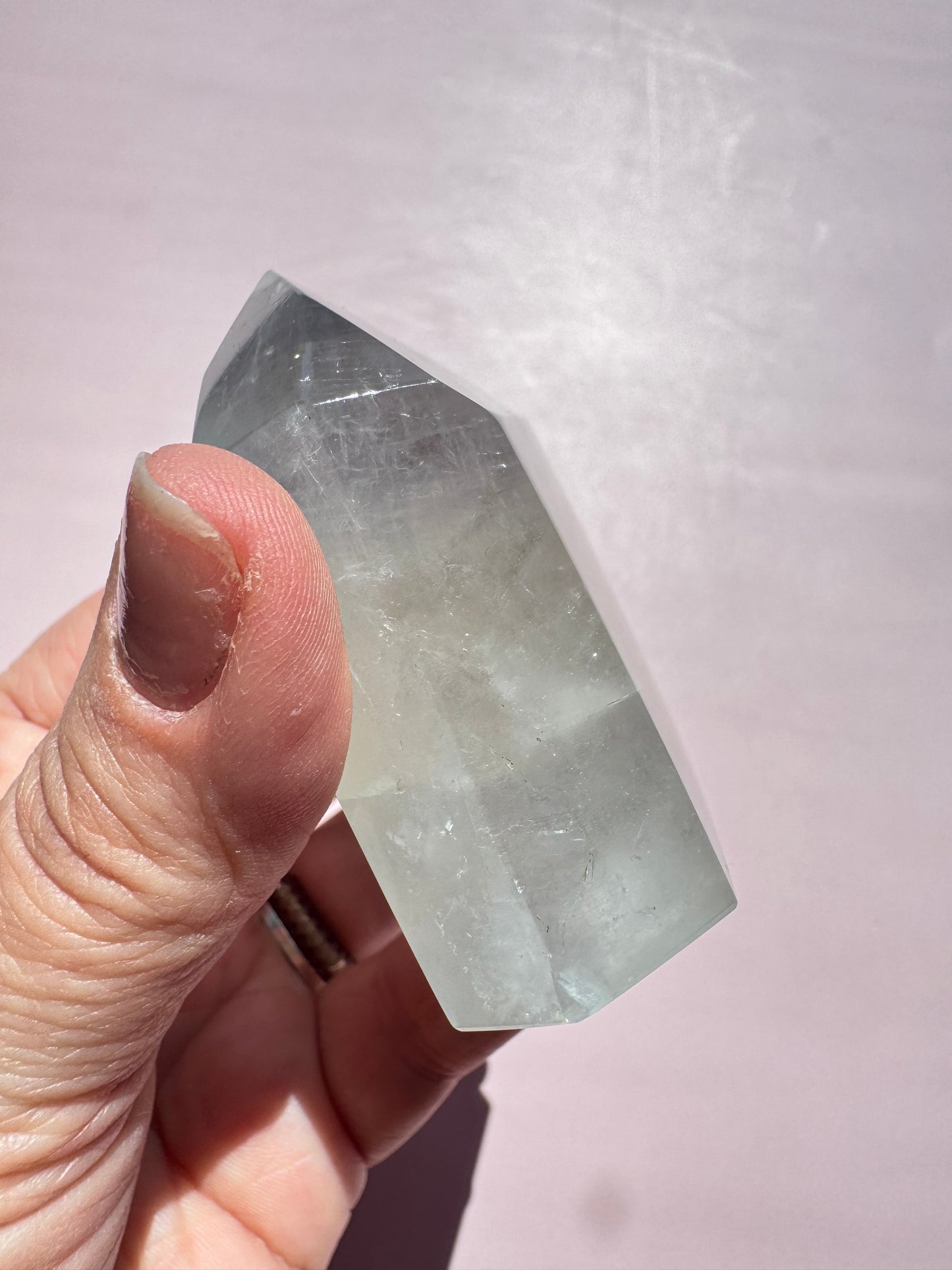 Ice Blue Fluorite Tower - Item A