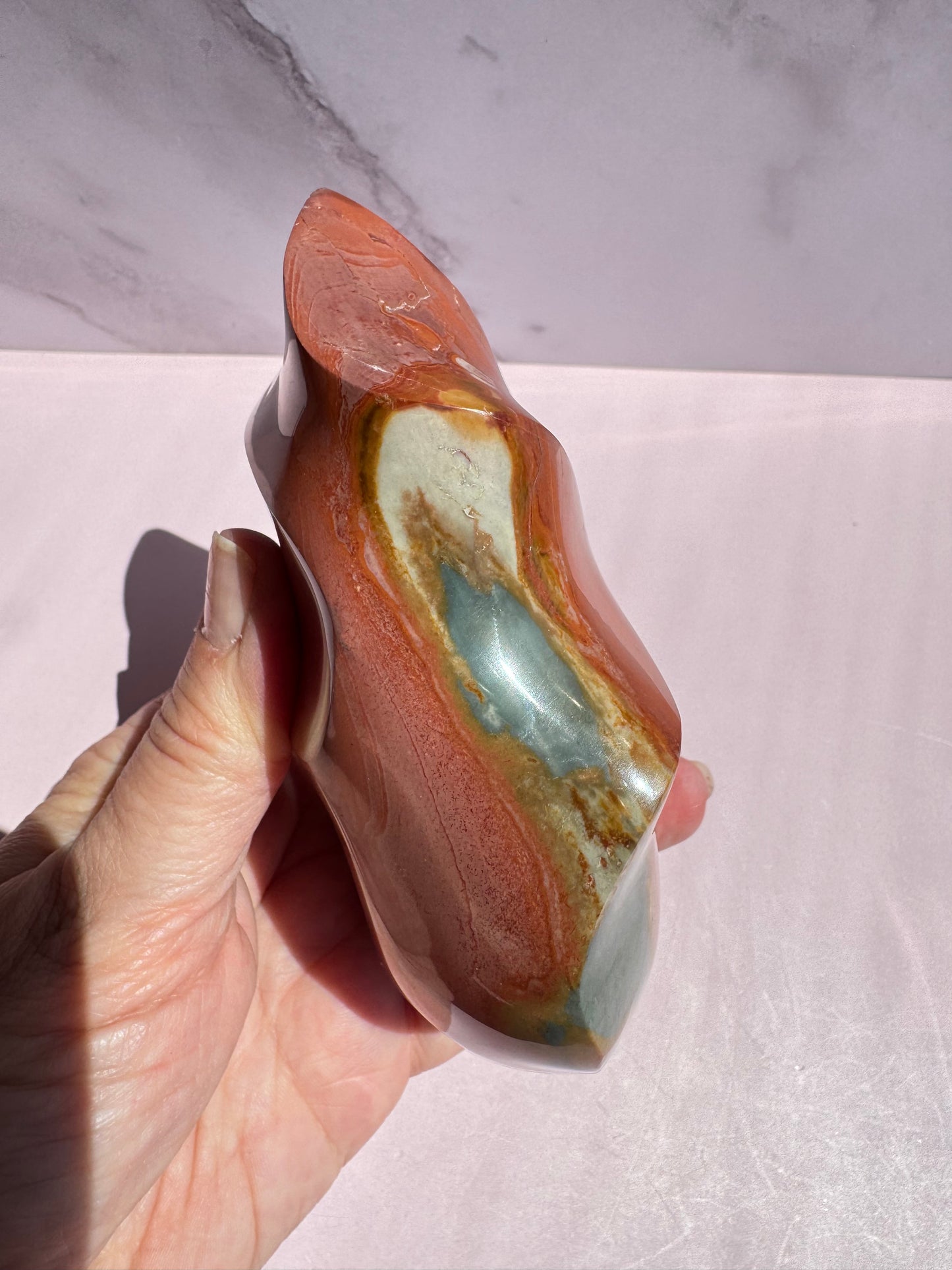 Polychrome Jasper Flame, from Madagascar