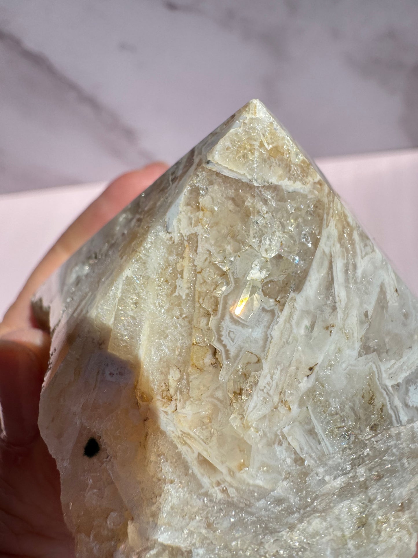 Pink Amethyst Semi-Polished Point - Item A