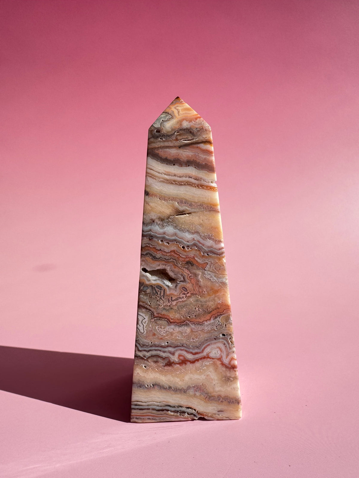 Pink Crazy Lace Agate Tower - ITEM T