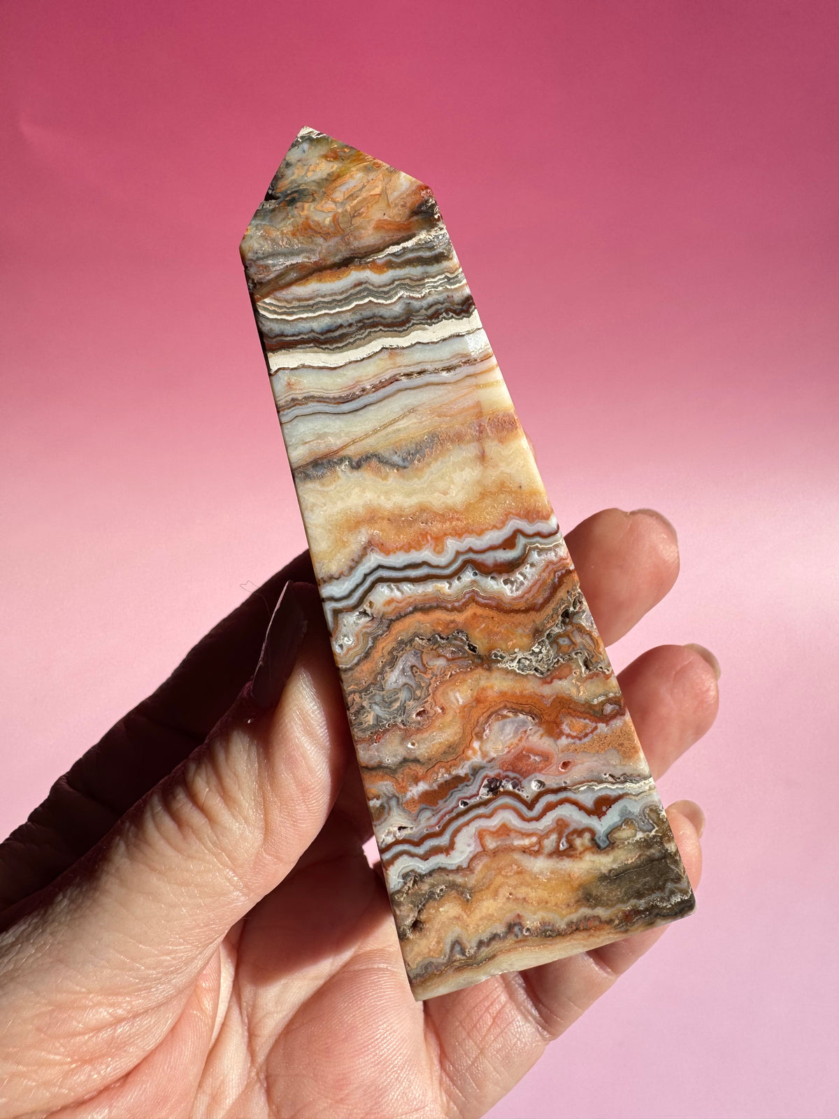 Pink Crazy Lace Agate Tower - ITEM R