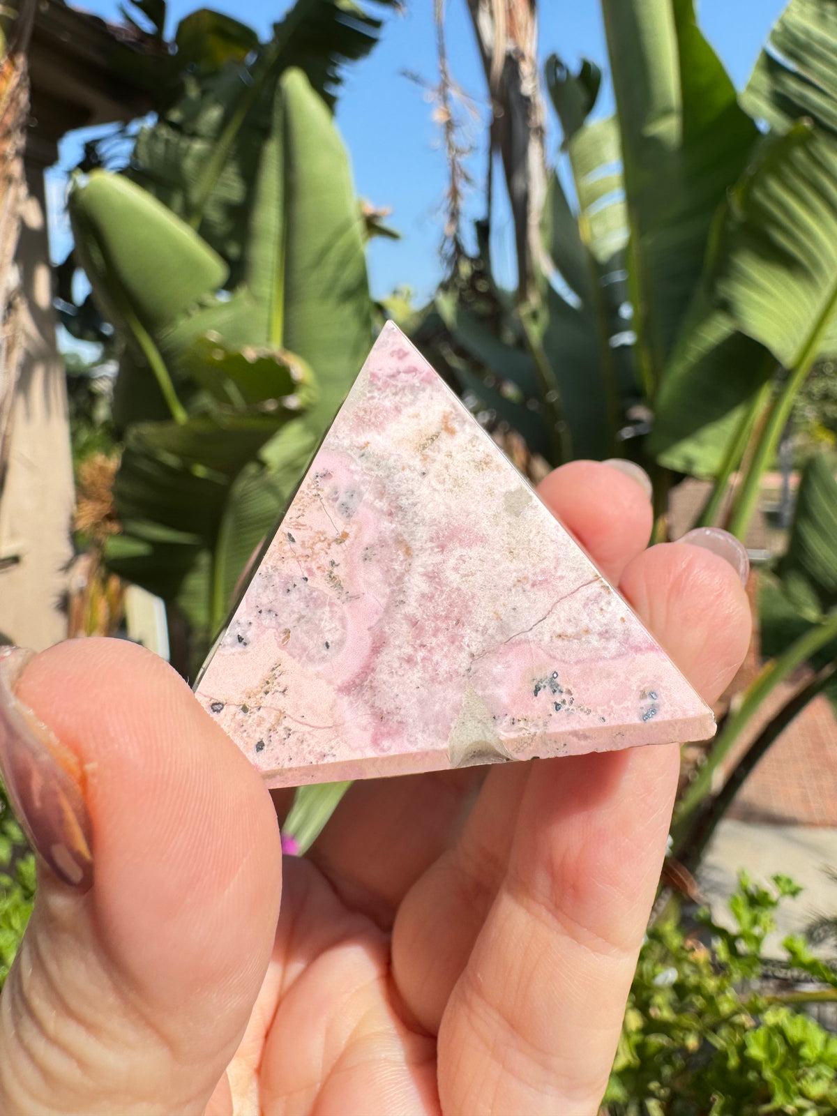 Bubblegum Rhodonite Pyramid - Item G