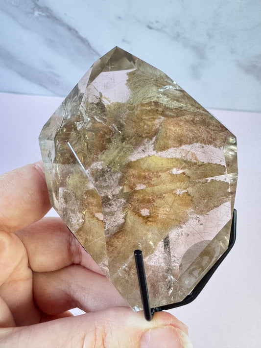 Garden Quartz Freeform with Rutile from Brazil
