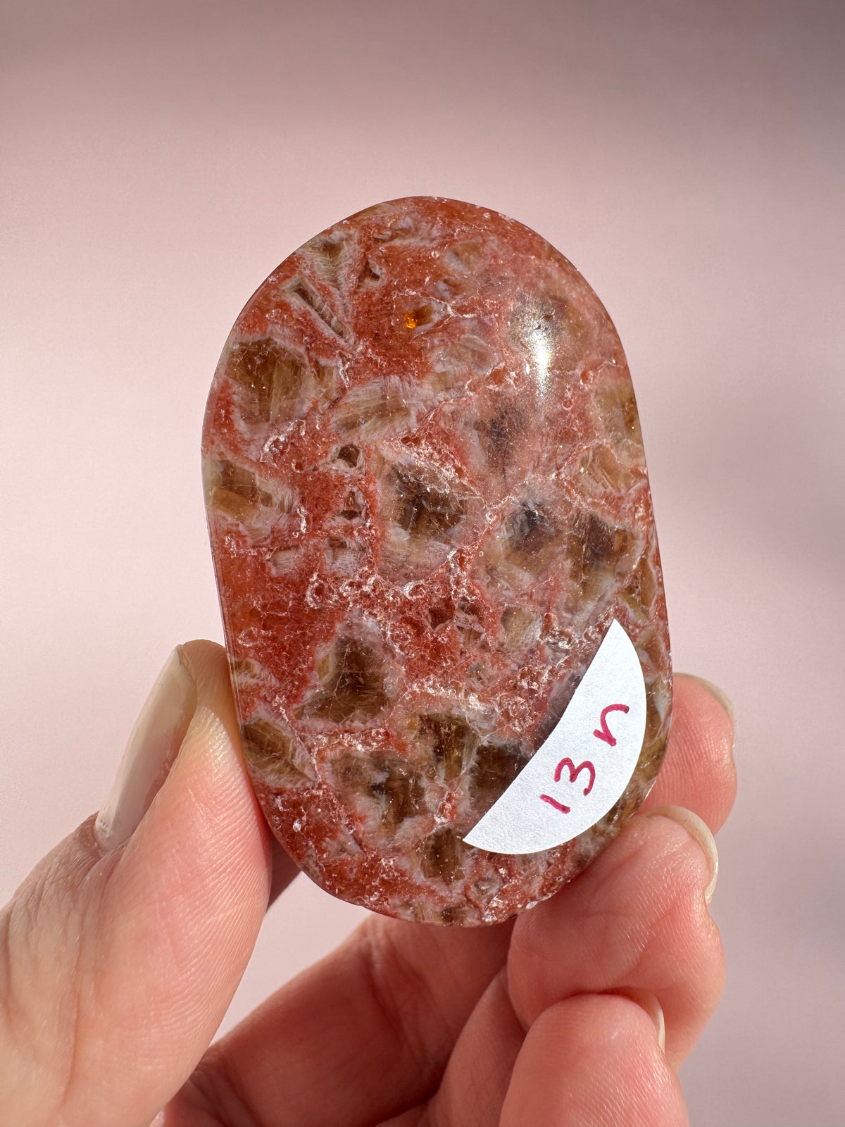 Honeycomb Citrine (Treated) Palm Stone - Item N