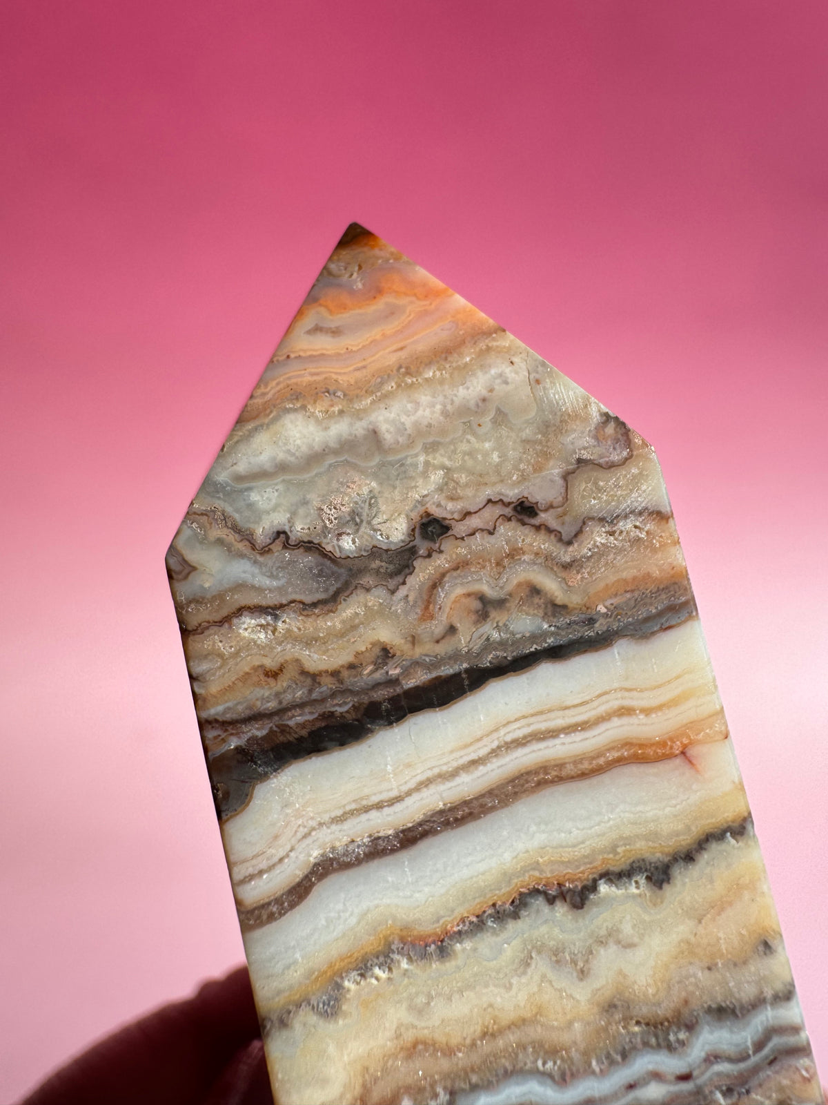 Pink Crazy Lace Agate Tower - ITEM T