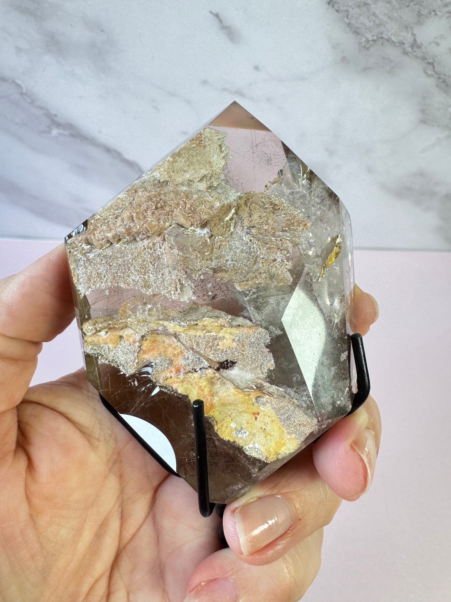 Garden Quartz Freeform with Rutile from Brazil