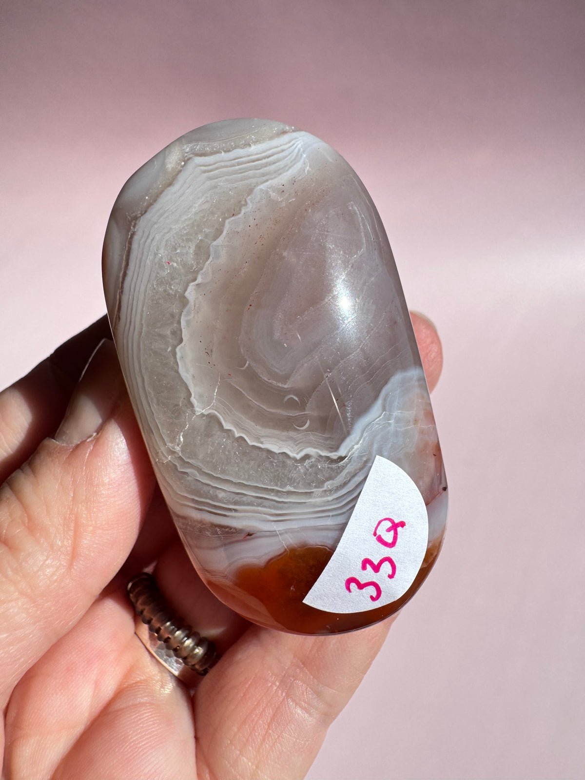 Carnelian Palm Stone - Item Q