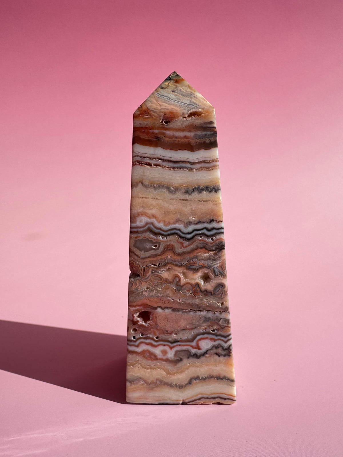 Pink Crazy Lace Agate Tower - ITEM R
