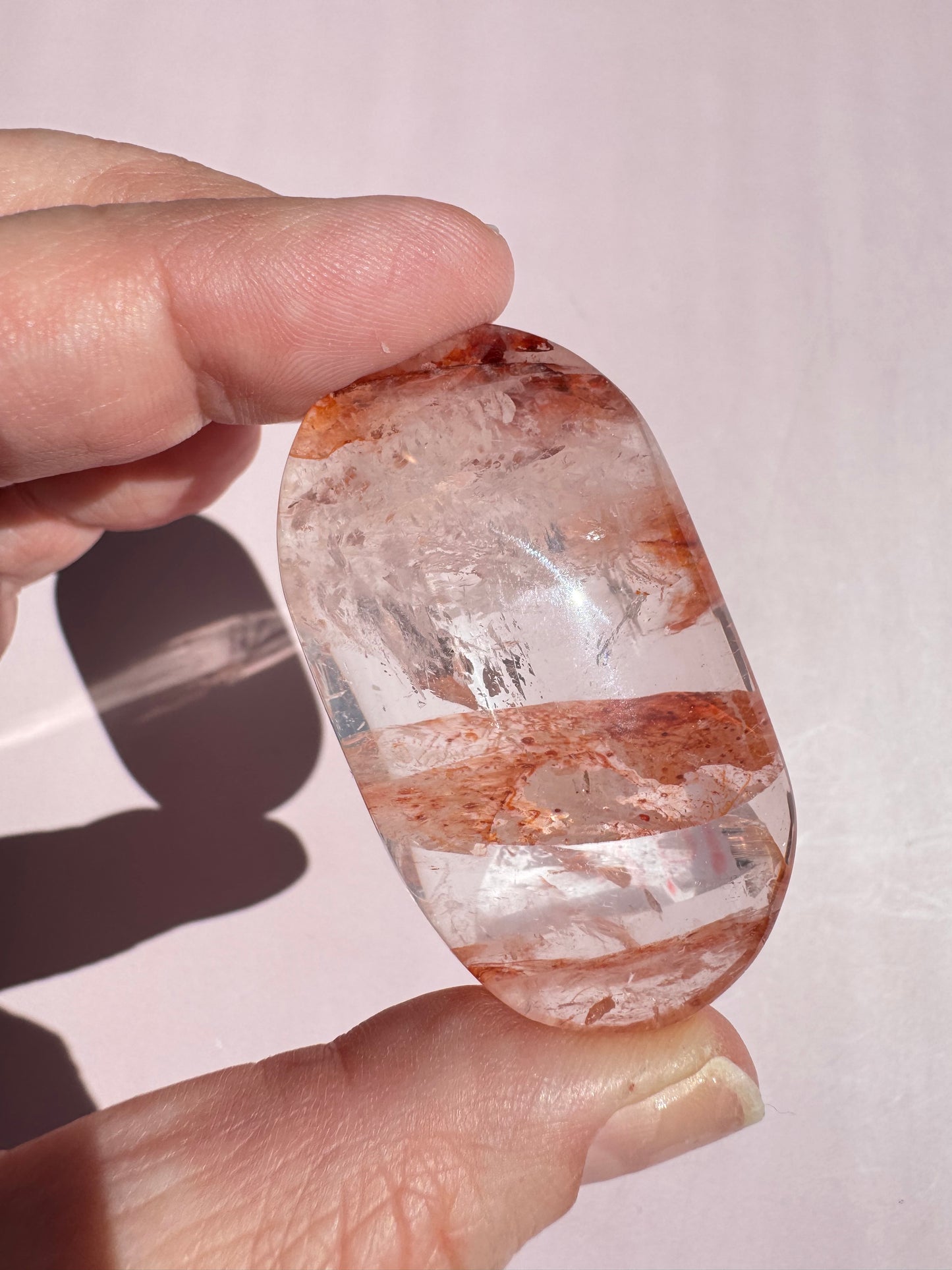 Fire Quartz Palm Stone - Item A