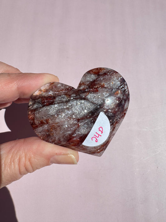 Fire Quartz Heart Carving - Item D