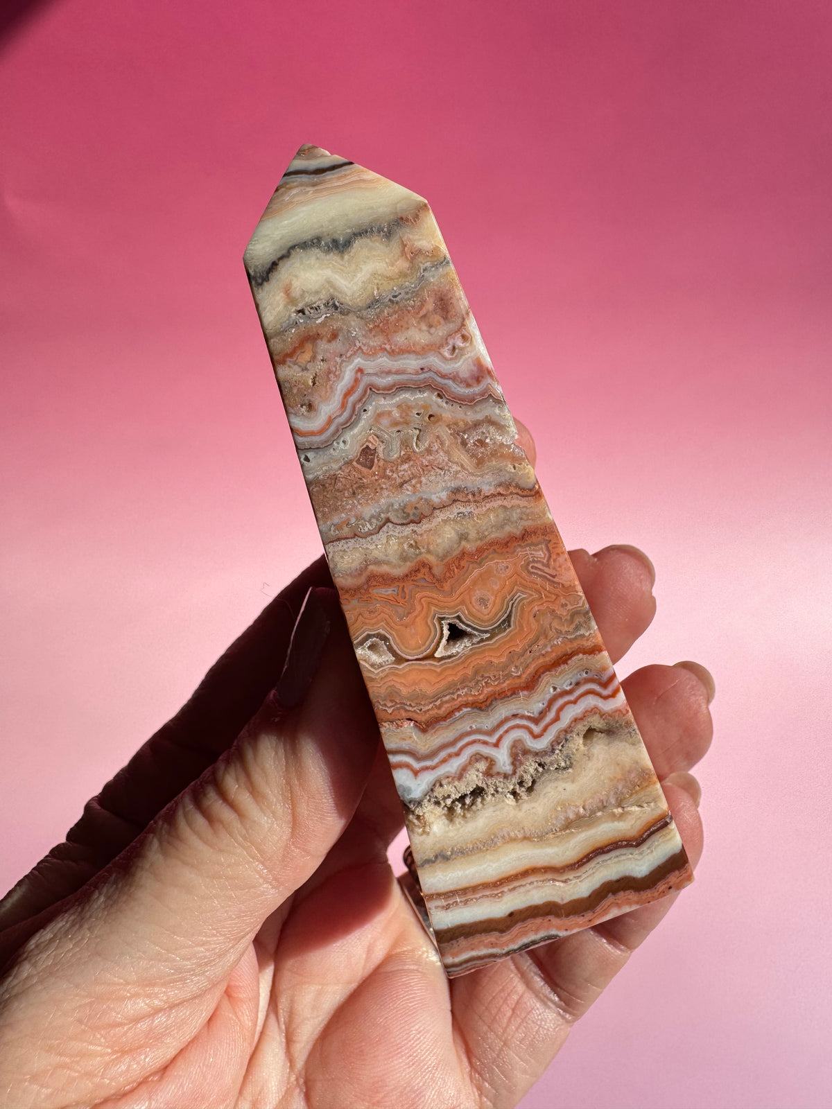 Pink Crazy Lace Agate Tower - ITEM Q