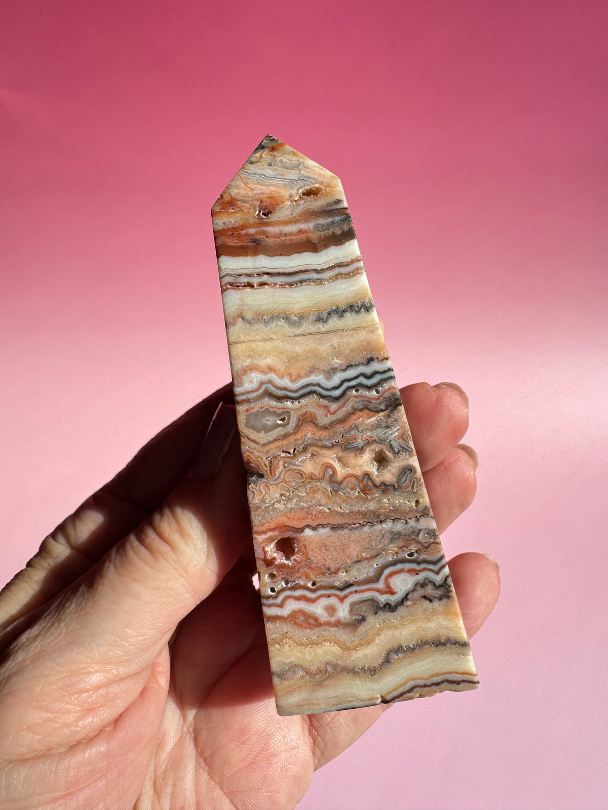 Pink Crazy Lace Agate Tower - ITEM R