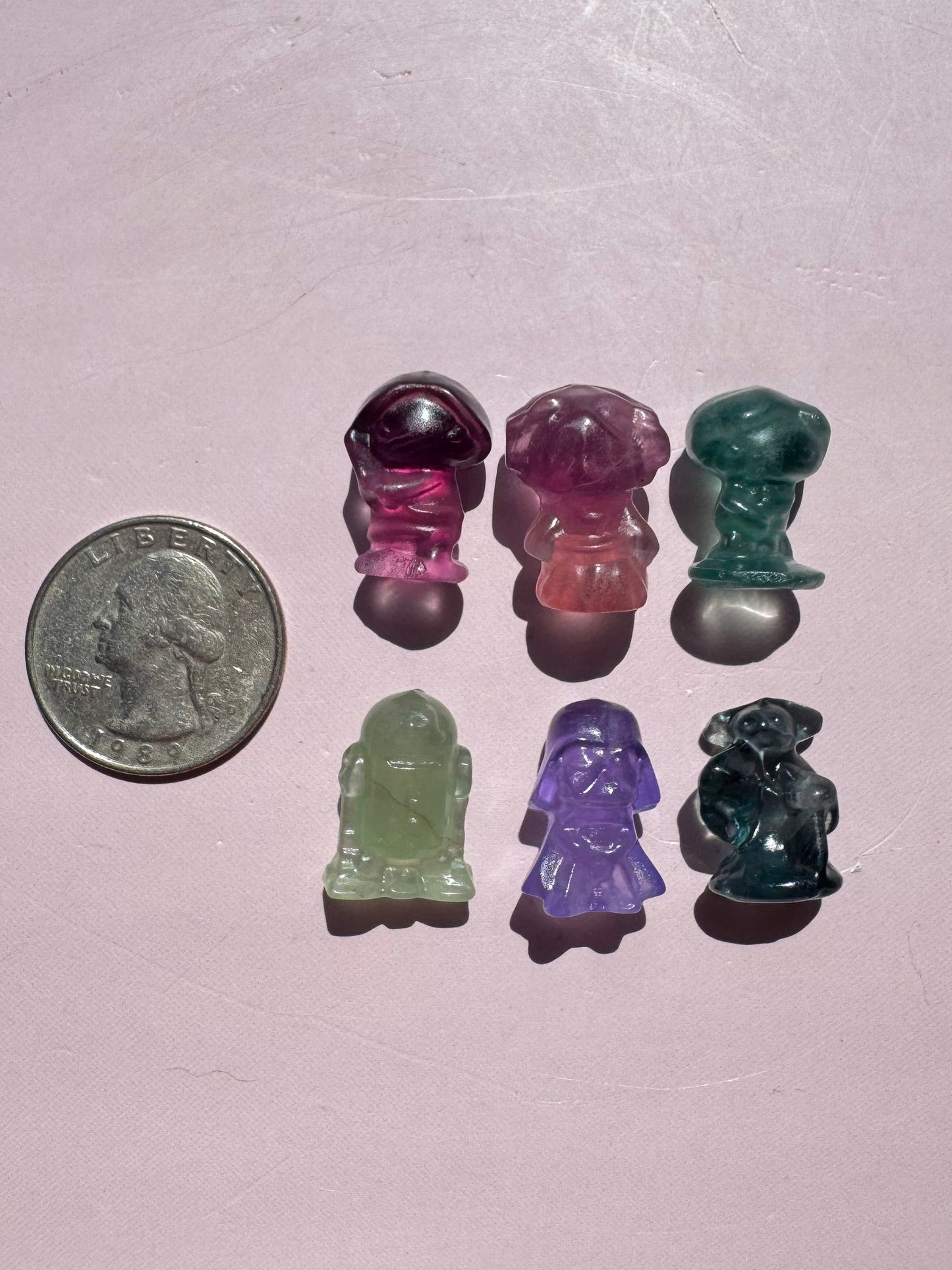 Space Family Fluorite Mini Carvings - Set B