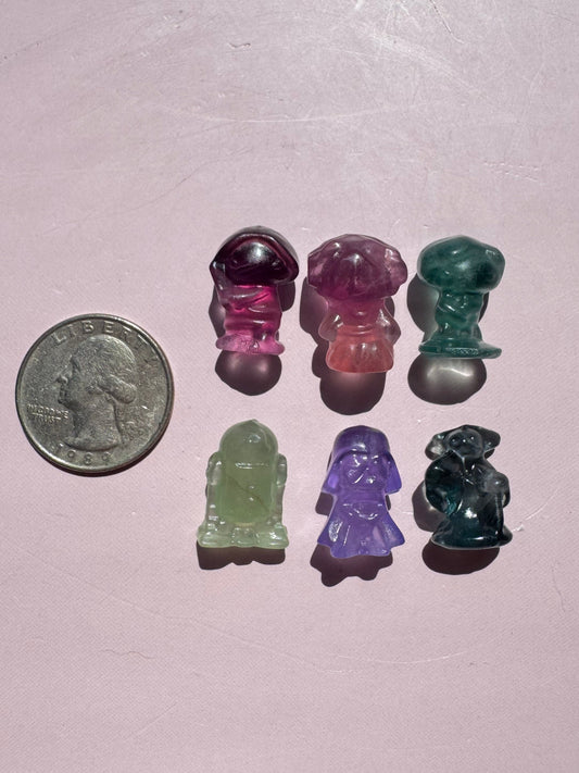 Space Family Fluorite Mini Carvings - Set B