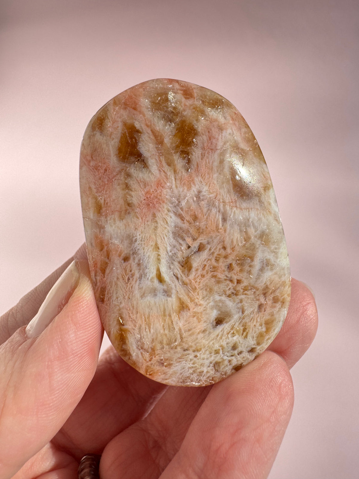 Honeycomb Citrine (Treated) Palm Stone - Item O