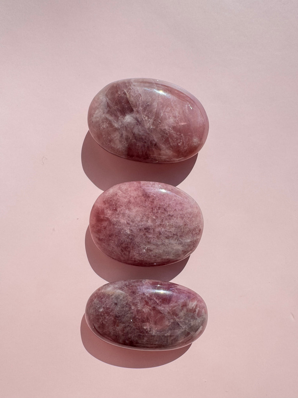 Lavender Purple Rose Quartz Palm Stone