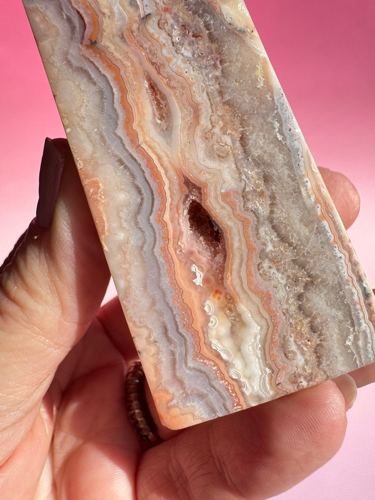Pastel Pink Crazy Lace Agate Tower - ITEM Y