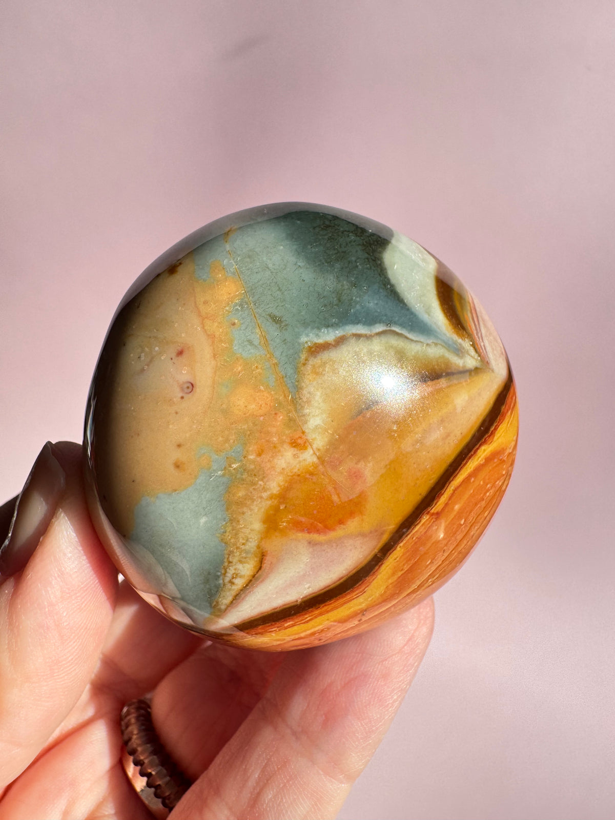 Polychrome Jasper Palm Stone - Item V