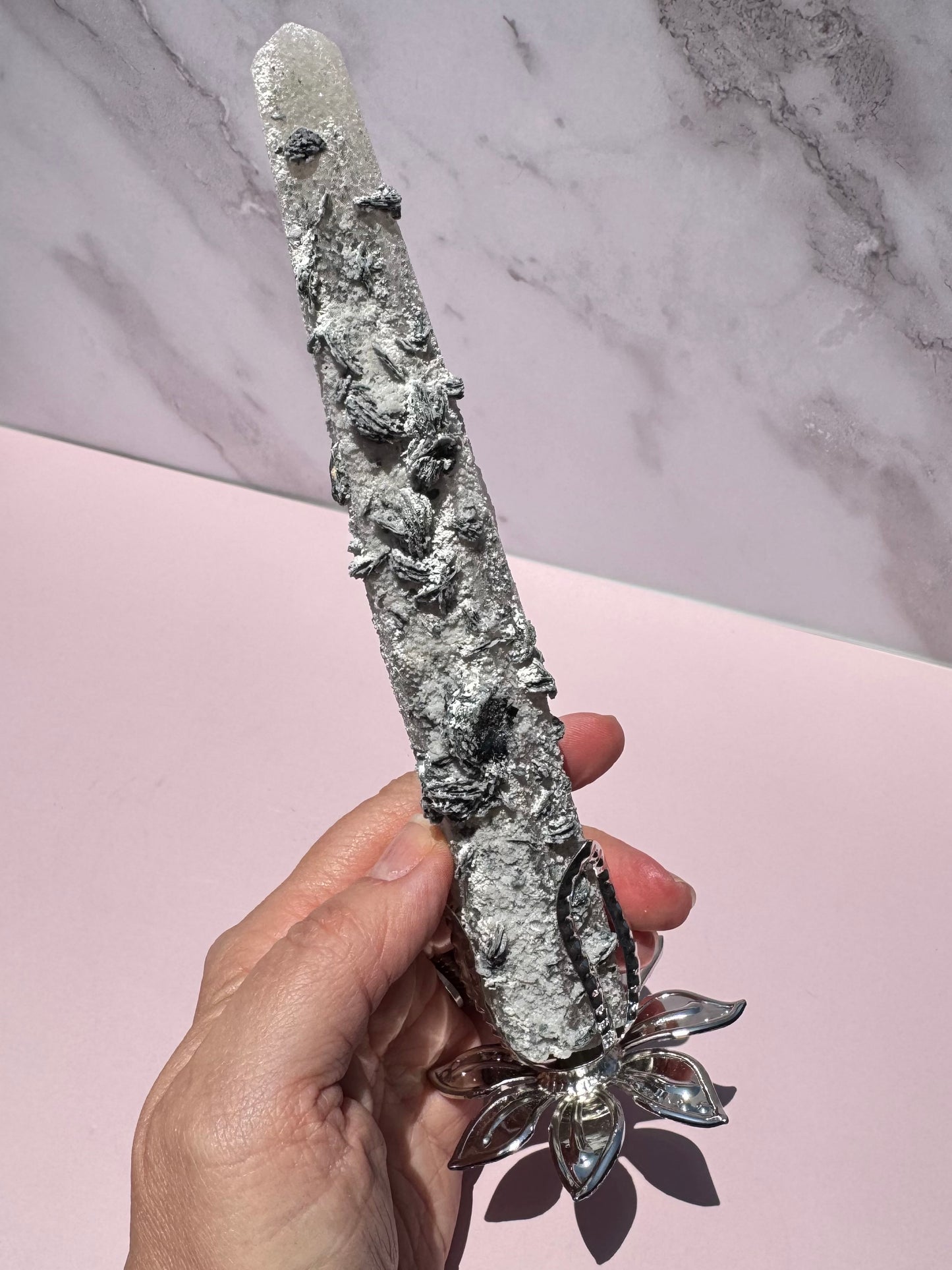 Inner Mongolian Candle Quartz with Specularite - Item C