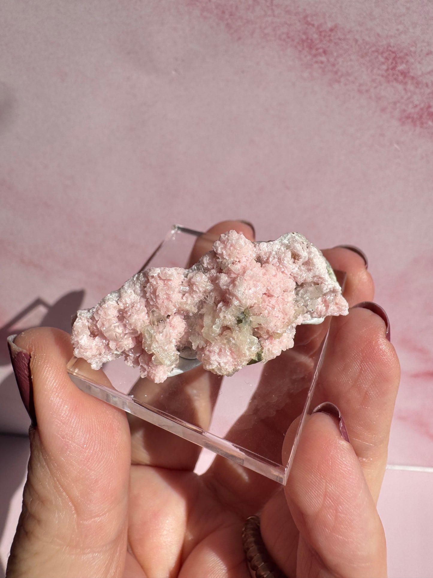 Rhodochrosite and Chalcopyrite on Matrix Mini Specimen - Item F