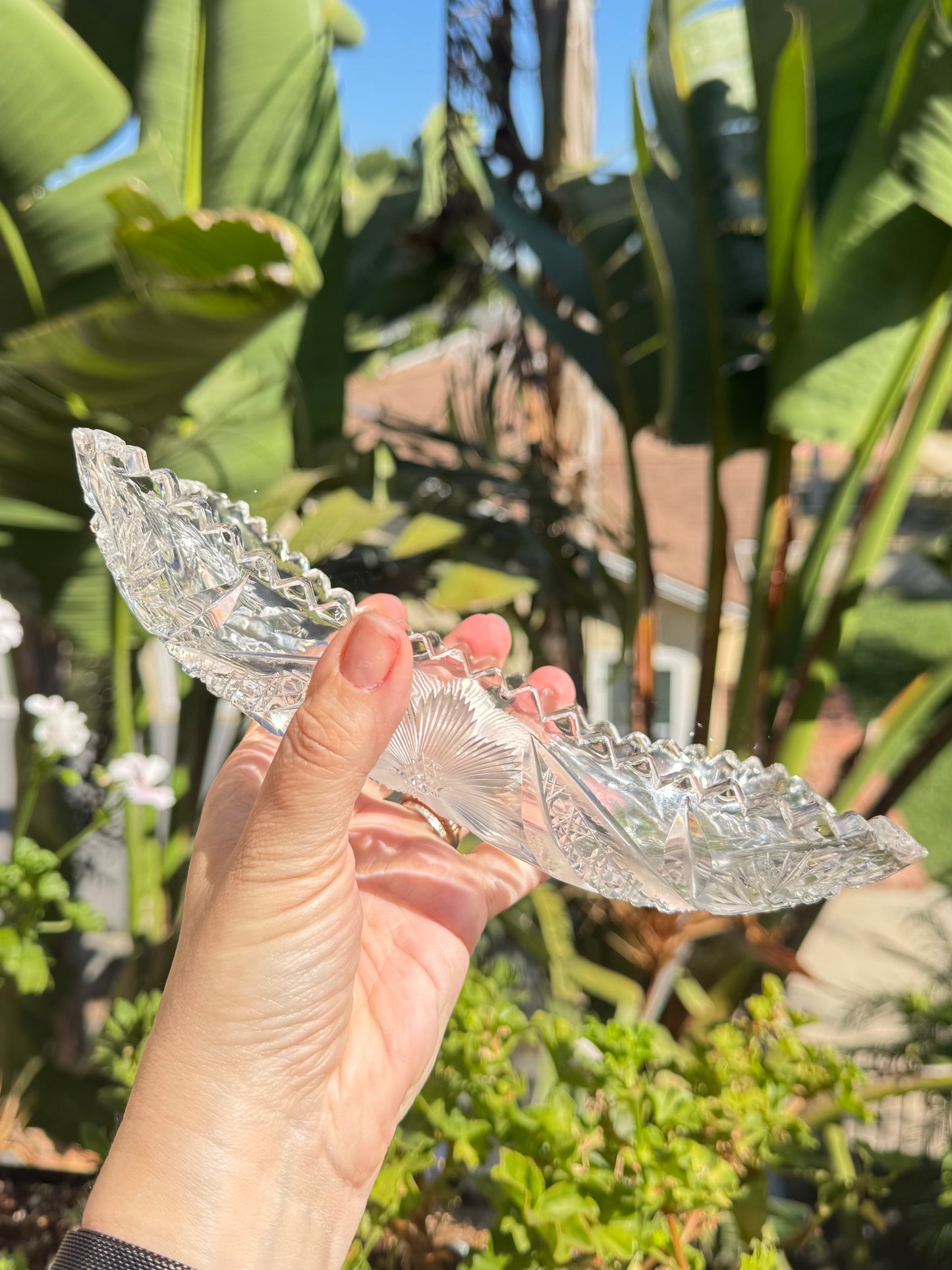 Cut Crystal Rectangle Bowl  - Imperfect