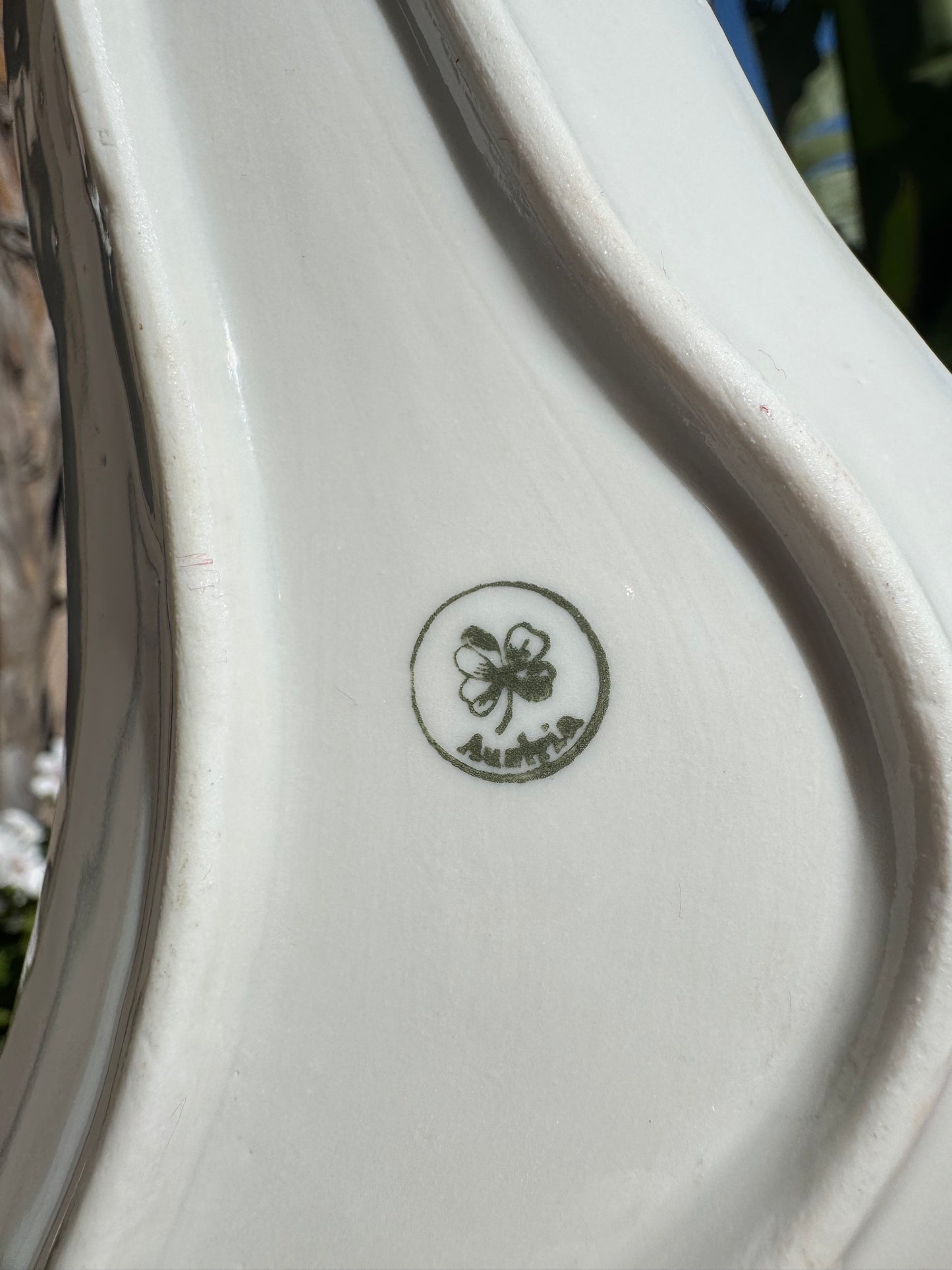 Porcelain Floral Crescent Bone Dish