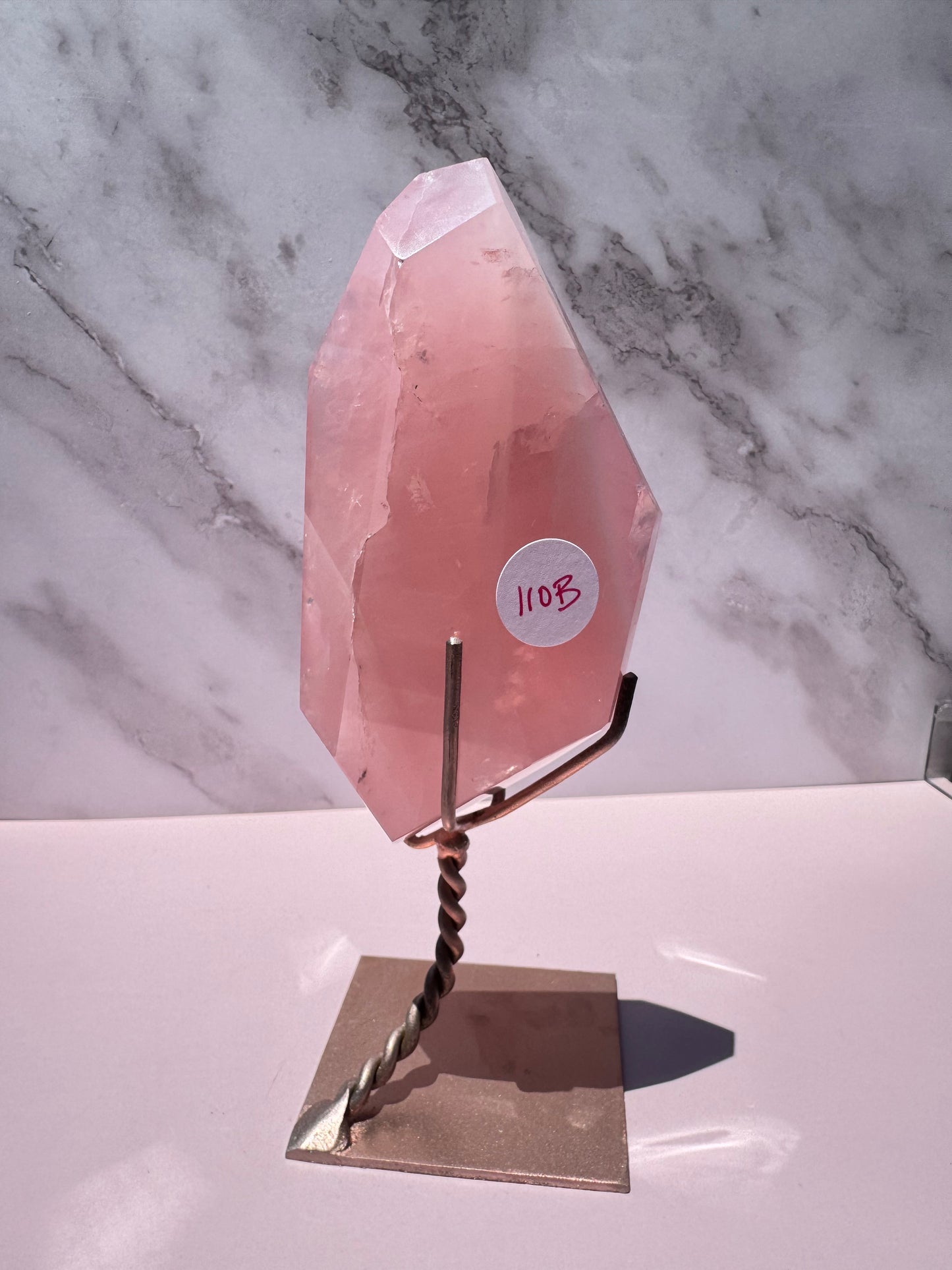 Rose Quartz Polished Freeform on Stand, from Brazil - Item B