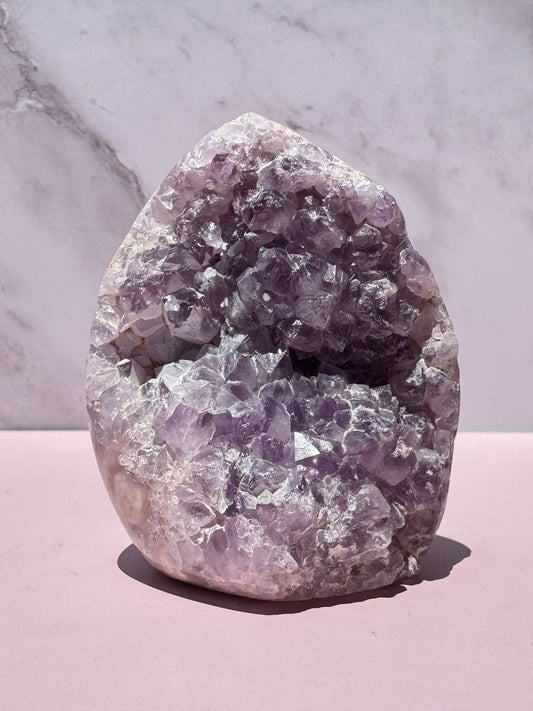 Flower Agate and Pink Amethyst Freeform - Item F