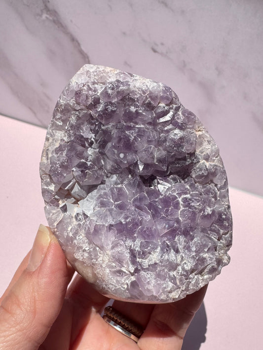 Flower Agate and Pink Amethyst Freeform - Item F