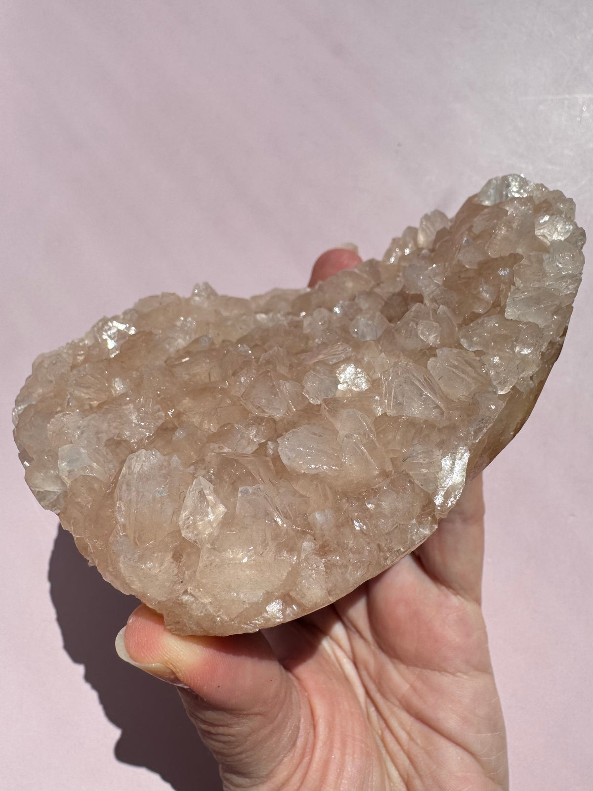 Pink Mirror Apophyllite Cluster - Item H
