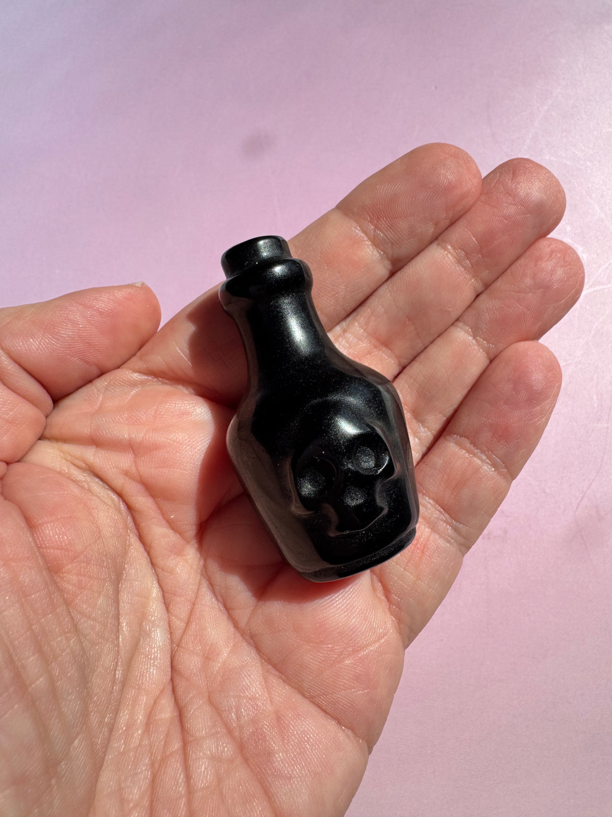 Obsidian Spooky Bottle Carving