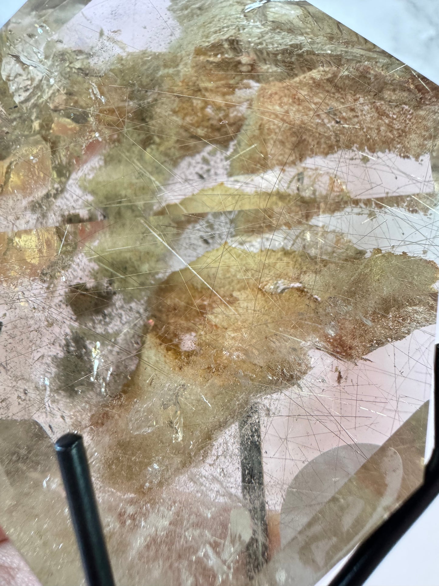 Garden Quartz Freeform with Rutile from Brazil