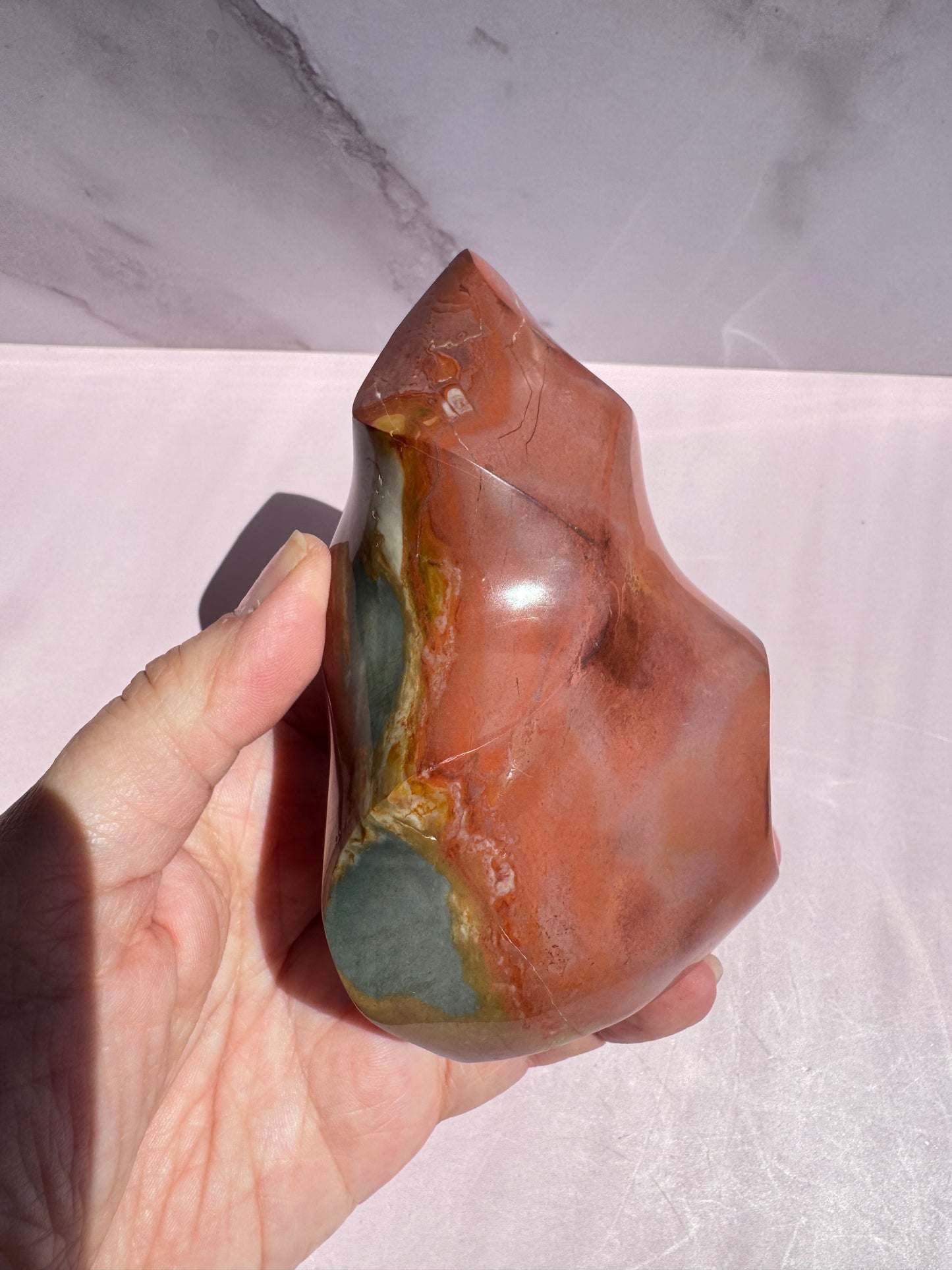 Polychrome Jasper Flame, from Madagascar