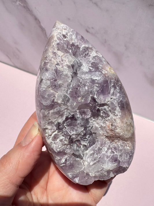 Flower Agate and Pink Amethyst Freeform - Item G