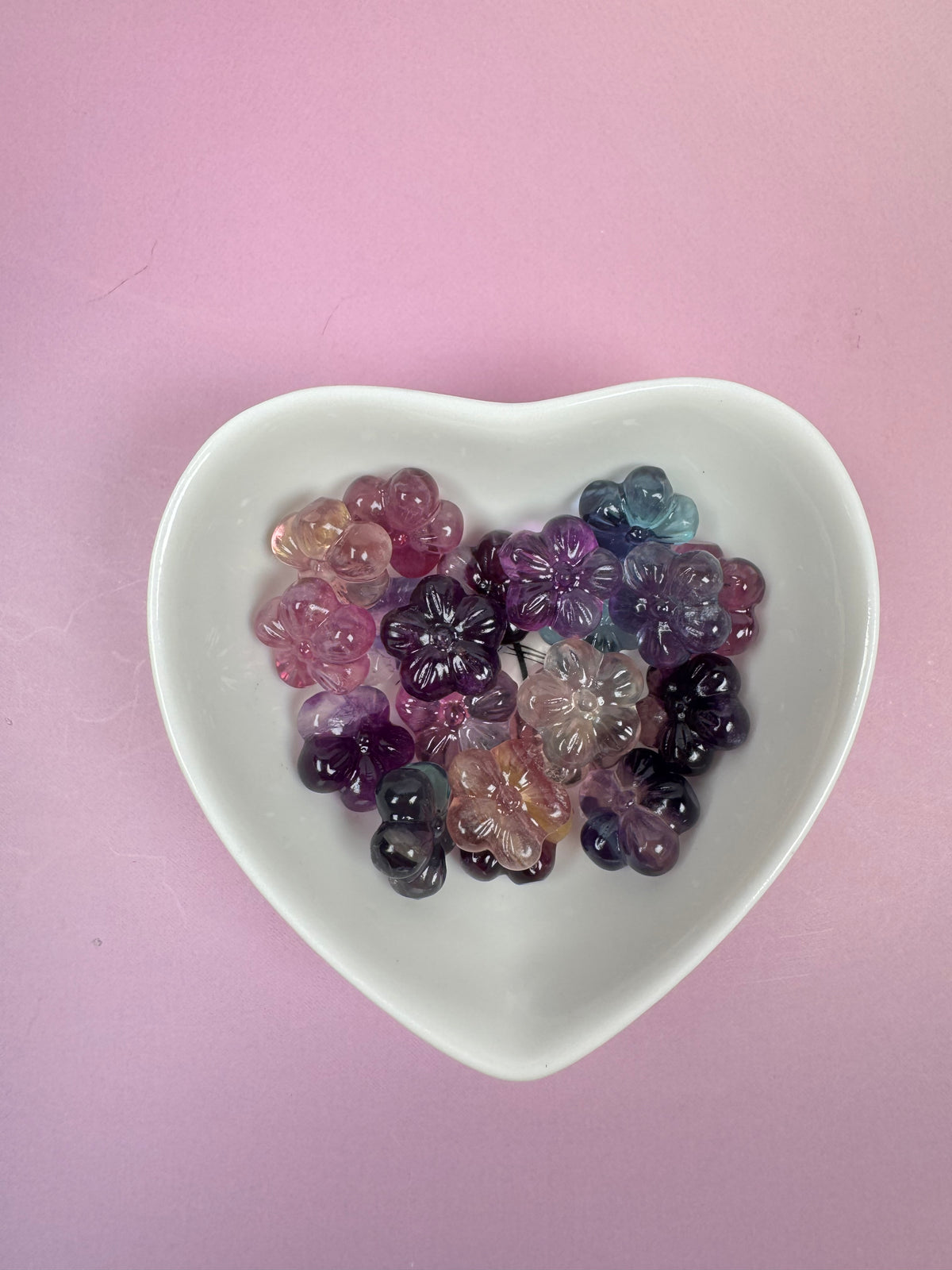 Rainbow Fluorite Mini Flower Carving