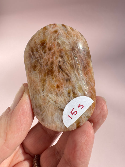 Honeycomb Citrine (Treated) Palm Stone - Item S