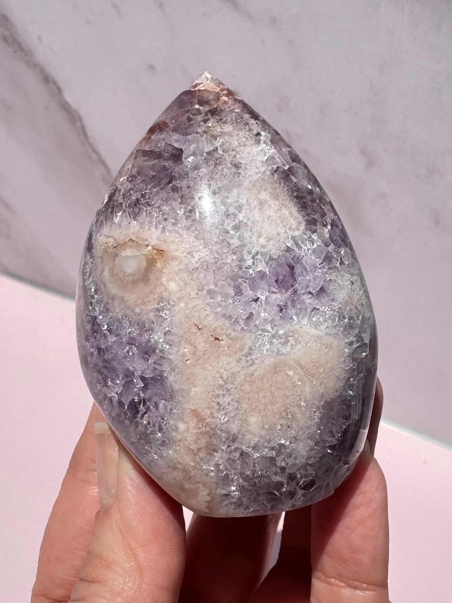 Flower Agate and Pink Amethyst Freeform - Item C