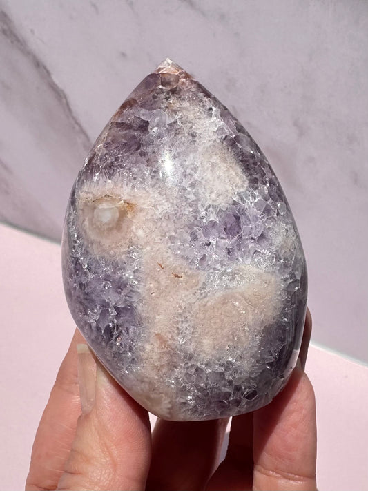 Flower Agate and Pink Amethyst Freeform - Item C