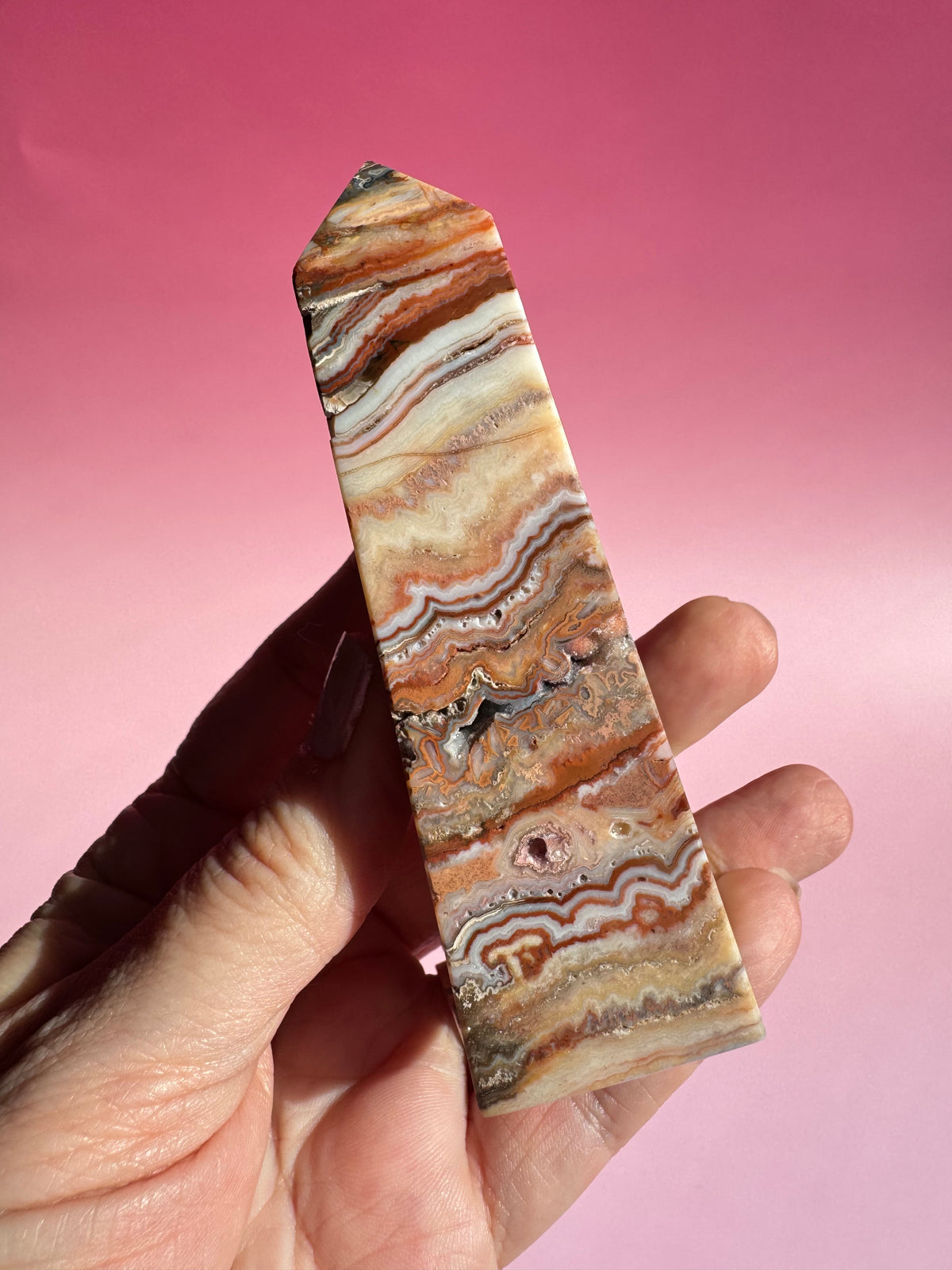 Pink Crazy Lace Agate Tower - ITEM R