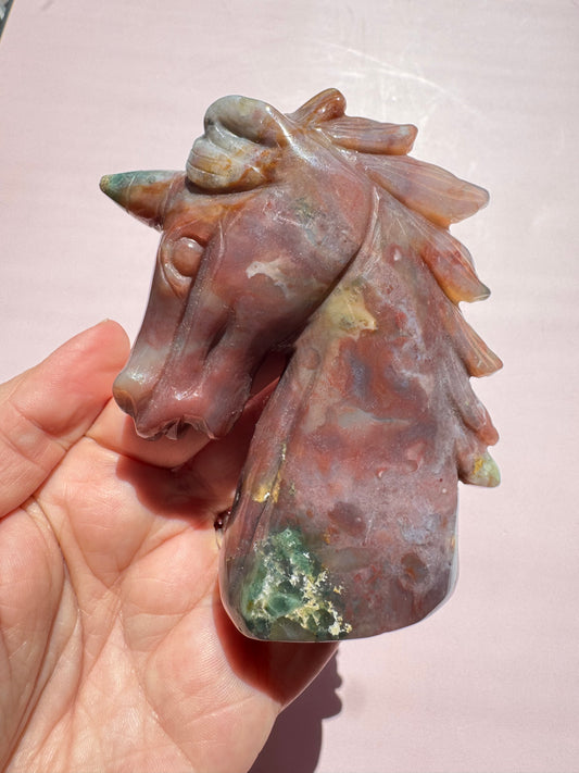 Sea Jasper Unicorn Carving - Item B